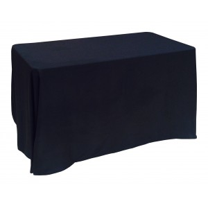 Nappe Lisse 3 Polyester NOIRE pour table pliante rectangle 122cm x 61cm
