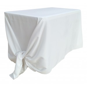 Nappe Lisse Style 3 Polyester BLANCHE pour table pliante rectangle 122cm x 61cm