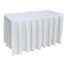 Nappe Ondulée Polyester BLANCHE pour table pliante rectangle 122cm x 61cm
