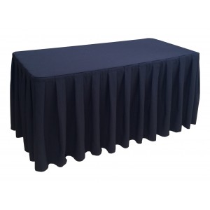 Nappe Ondulée 4 Polyester NOIRE pour table pliante rectangle 152cm x 76cm