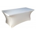 Housse Lisse Spandex BLANCHE pour table pliante rectangle 183cm x 76cm