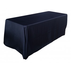 Nappe Lisse 3 Polyester NOIRE pour table pliante rectangle 183cm x 76cm