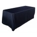 Nappe Lisse Polyester NOIRE pour table pliante rectangle 183cm x 76cm