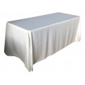 Nappe Lisse 3 Polyester BLANCHE pour table pliante rectangle 183cm x 76cm