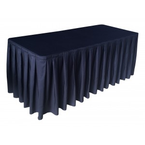 Nappe Ondulée 4 Polyester NOIRE pour table pliante rectangle 183cm x 76cm
