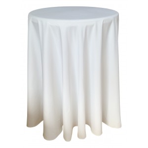 Nappe Ondulée 3 Polyester BLANCHE pour table pliante ronde mange debout Diamètre 80cm