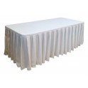 Nappe Ondulée Style 4 BLANCHE pour table pliante rectangle 200cm x 90cm