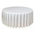 Housse Ondulée 4 Polyester BLANCHE pour table pliante ronde Diamètre 180 cm