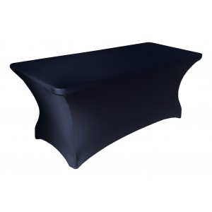 Housse Lisse Spandex NOIRE pour table pliante rectangle 152cm x 76cm