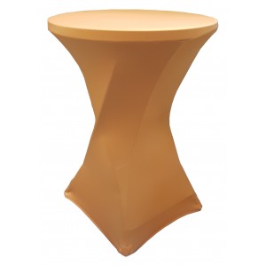 Housse Lisse Spandex DOREE pour table pliante ronde mange debout, Diamètre 80 cm