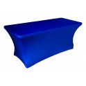 Housse Lisse Spandex BLEUE pour table pliante rectangle 152cm x 76cm