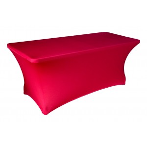 Housse Lisse Spandex ROUGE pour table pliante rectangle 122cm x 61cm