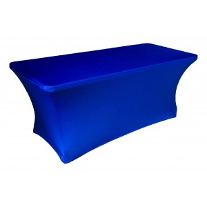 Housse Lisse Spandex BLEUE pour table pliante rectangle 122cm x 61cm