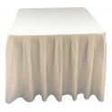 Nappe Ondulée 4 Polyester BLANCHE pour table pliante carrée 87cm x 87cm 