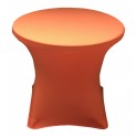 Housse Lisse Spandex ORANGE pour table pliante ronde, Diamètre 80 cm