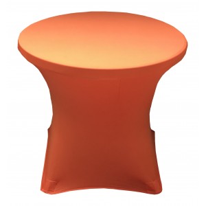 Housse Lisse Spandex ORANGE pour table pliante ronde, Diamètre 80 cm