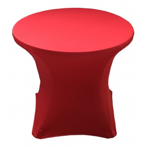 Housse Lisse Spandex ROUGE pour table pliante ronde, Diamètre 80 cm