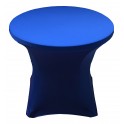 Housse Lisse Spandex BLEUE pour table pliante ronde, Diamètre 80 cm