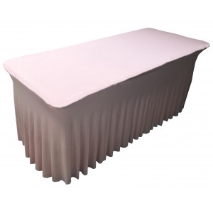 Housse Ondulée Spandex ROSE pour table pliante rectangle 183cm x 76cm