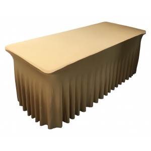 Housse Ondulée Spandex DOREE pour table pliante rectangle 183cm x 76cm