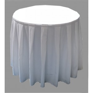 Housse Ondulée 4 Polyester BLANCHE pour table pliante ronde Diamètre 150 cm