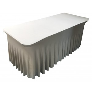 Housse Ondulée Spandex ARGENTEE pour table pliante rectangle 122cm x 61cm