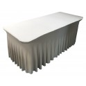 Housse Ondulée Spandex ARGENTEE pour table pliante rectangle 152cm x 76cm