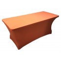 Housse Lisse Spandex ORANGE pour table pliante rectangle 152cm x 76cm