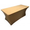 Housse Lisse Spandex DOREE pour table pliante rectangle 152cm x 76cm