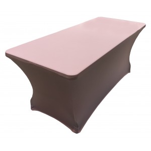 Housse Lisse Spandex ROSE pour table pliante rectangle 122cm x 61cm