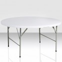 Table pliante ronde, diamètre 150cm, pliante en malette