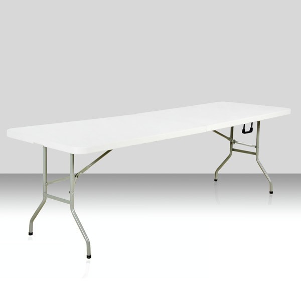 240 x 76 cm Malette BJS Blanc HPDE Table Pliante Rectangle 