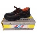 Chaussures de sécurité basses en cuir (noires et oranges)